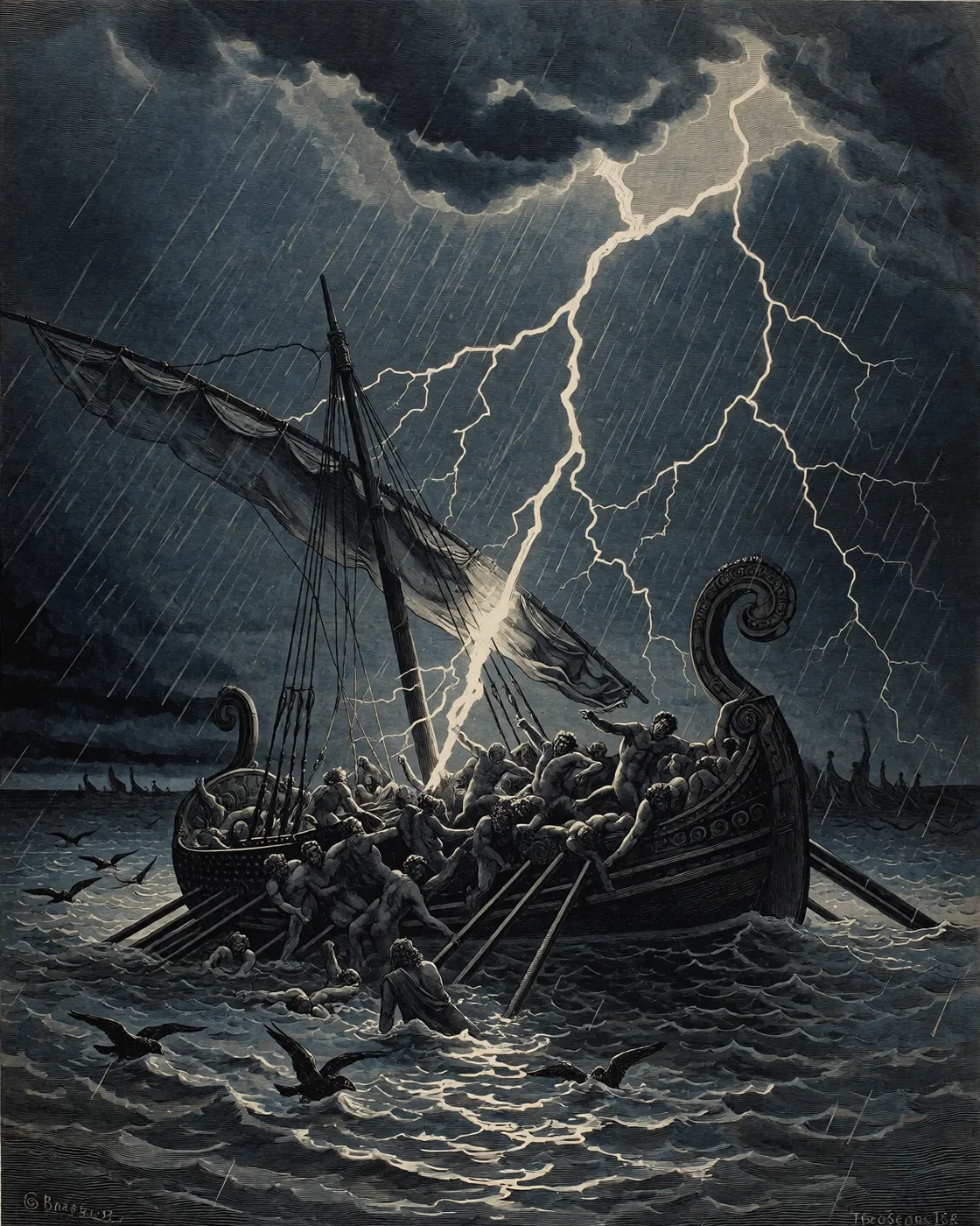 The thunderbolt on the ship