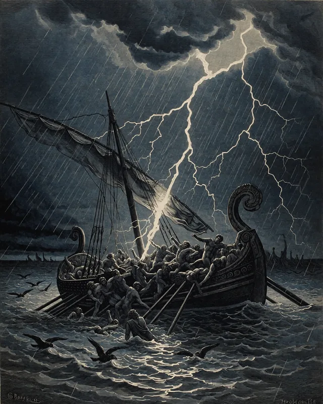 The thunderbolt on the ship
