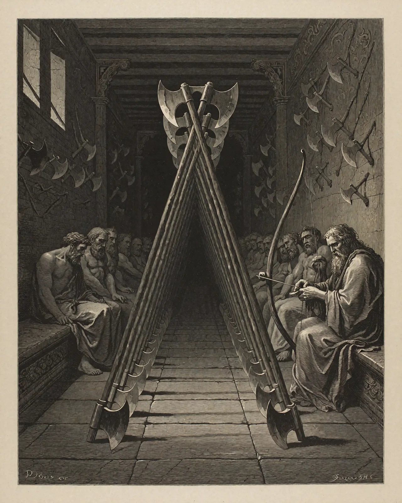 The bow and the twelve axes