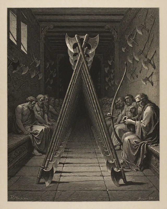 The bow and the twelve axes
